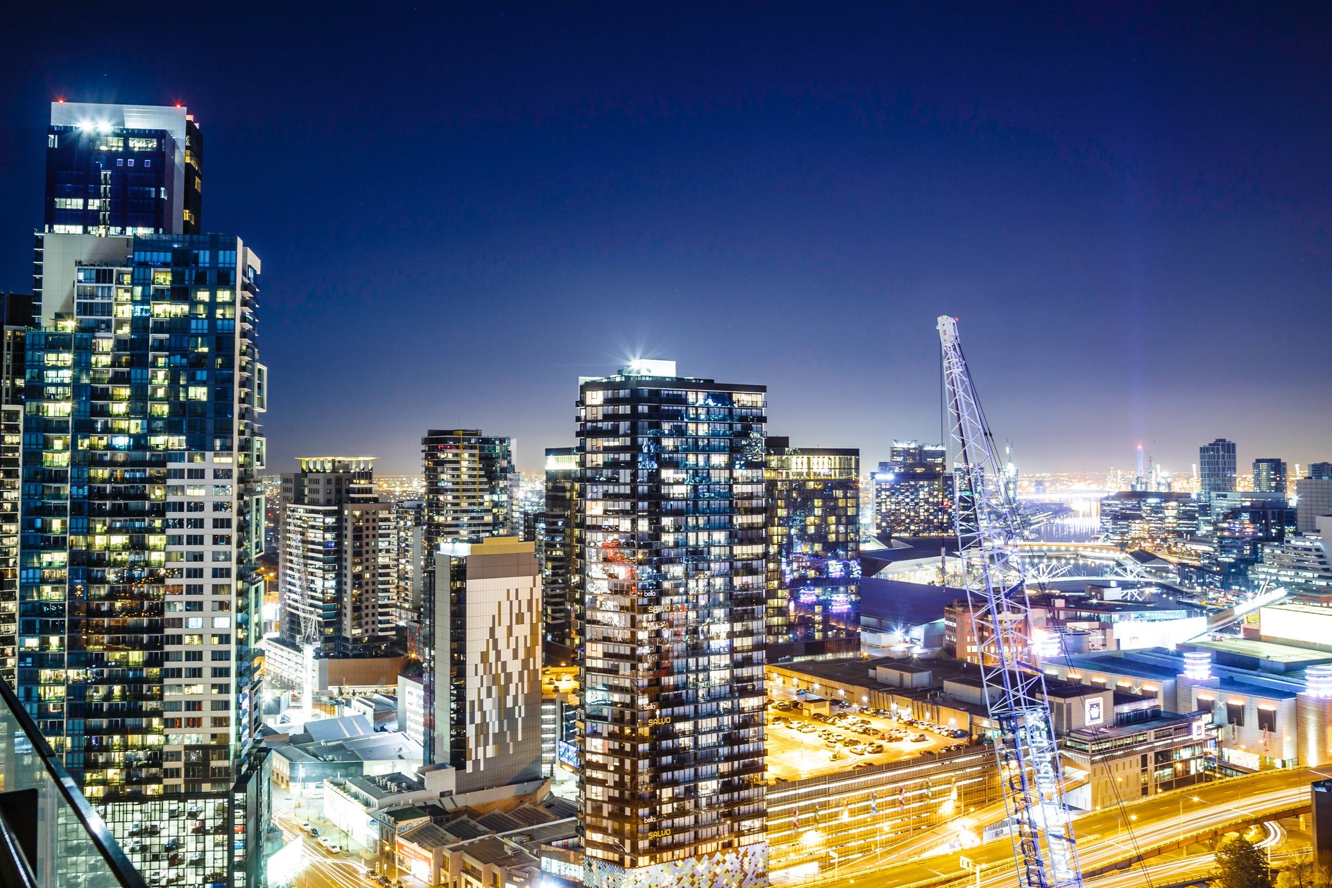 City skyline at night